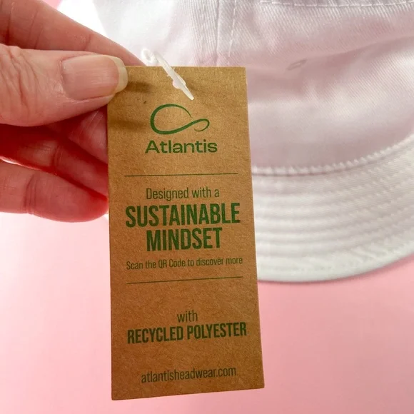 NWT Bucket Hat White Sun Hat for Adults Geo hat made from recycled material - Picture 7 of 9